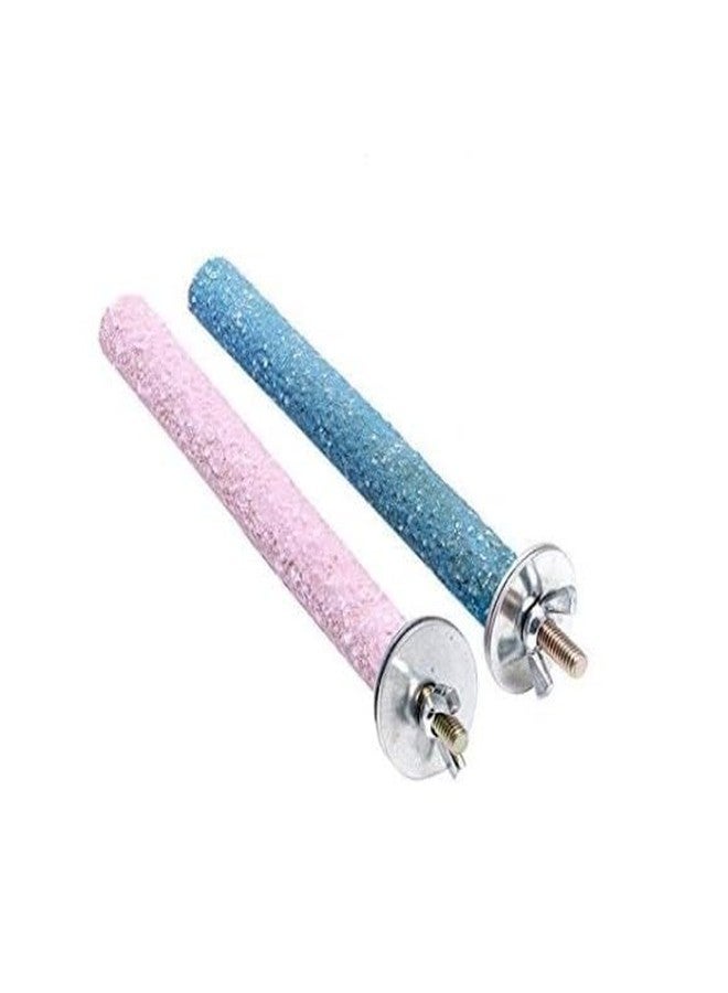 Mozff 2 Pcs Multi-Color Random Bird Perch Stand Toy Wood Parrot Perch Stand Grinding Claw Sticks Sanded Surface Cage Toy for Parakeets Finches Parakeet Toys Birdcage Accessories - Image 1